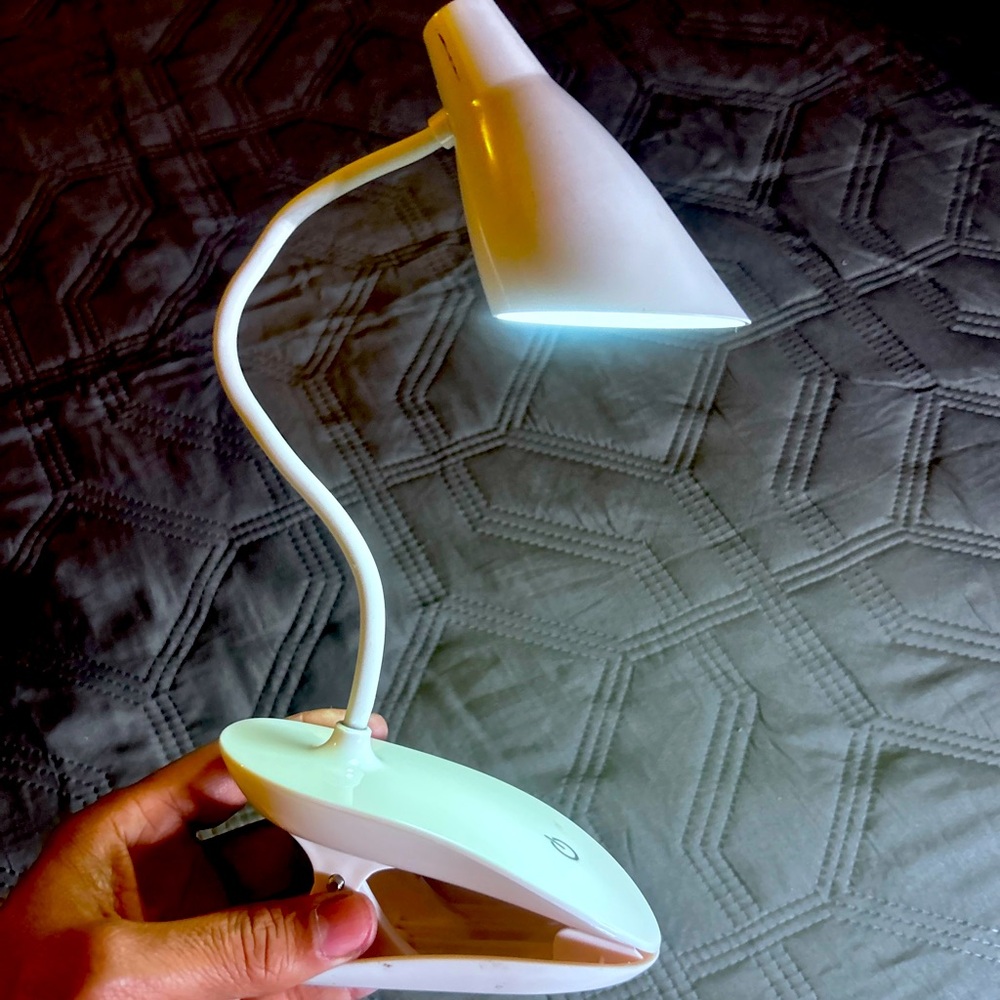 Modern White Clip-On LED Desk Lamp